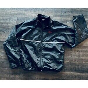 Sports Illustrated Mens Black Vintage Lightweight Windbreaker Jacket (Size XL)